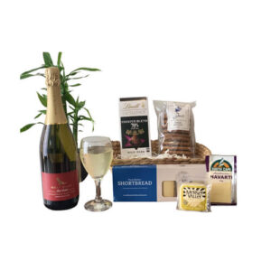 Delicious Sparkling Chardonnay & Cheese Basket